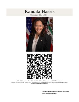Preview of Women's History Month/Black History Month: Kamala Harris (Digital)