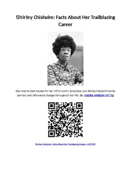 Preview of Women's History Month/Black History Month: Shirley Chisholm (Digital)