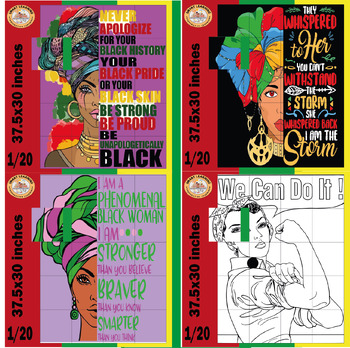 Preview of Women's History Month,Black History month, Collaborative posters,coloring/bundle