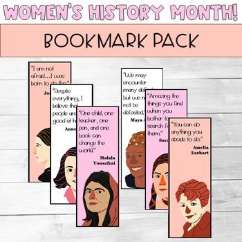 Preview of Women's History Month Book Marks- Important Women Throughout History