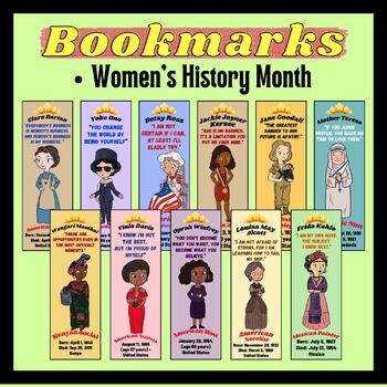 Preview of Women's History Month Bookmarks | 32 Famous Women & Their Inspiring Quotes
