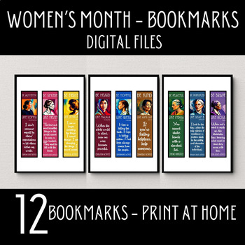 Preview of Women's History Month Bookmarks, Famous Female Leaders Bookmarks
