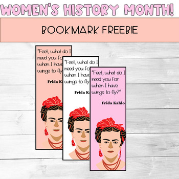 Preview of Women's History Month Bookmarks Freebie- Frida Kahlo