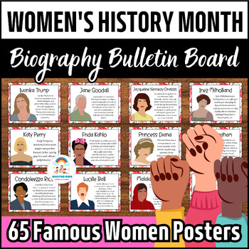 Preview of Women's History Month Bulletin Board | 65 Influential Women Posters