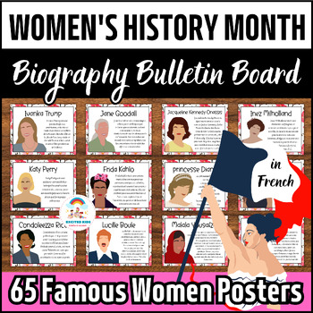 Preview of Women's History Month Bulletin Board - 65 Influential Women Posters in French