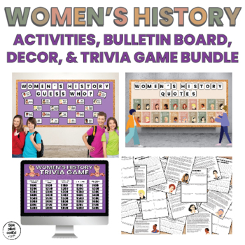 Preview of Women's History Month | Bulletin Board Decor | Activities | Biographies | Game