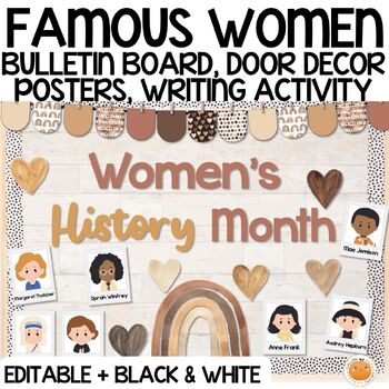 Preview of Women's History Month Bulletin Board & Door Decor, Posters - Editable