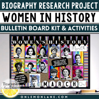 Preview of Women's History Month Bulletin Board Herstory Biography Art Project Activities