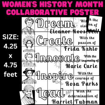 Preview of Women's History Month Bulletin Board: Inspirational Women Collaborative Poster