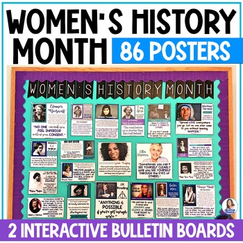 Preview of Women's History Month Bulletin Board - Interactive Posters & Biographies - Decor