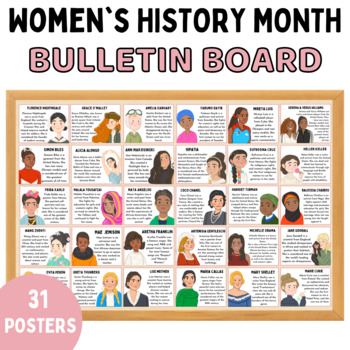 Preview of Women's History Month Bulletin Board Posters, Biographies - Door decorations