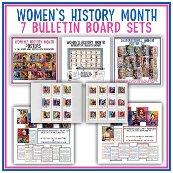 Preview of Women's History Month Bulletin Board Set Posters | International Women's Day
