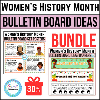 Preview of Women's History Month Bulletin board ideas BUNDLE,posters biography, banners