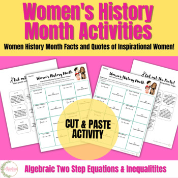 Preview of Women's History Month Bundle // Algebraic Two Step Equations & Inequalities