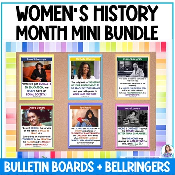 Preview of Women's History Month Bundle - Interactive Bulletin Boards - Bellringers - Decor