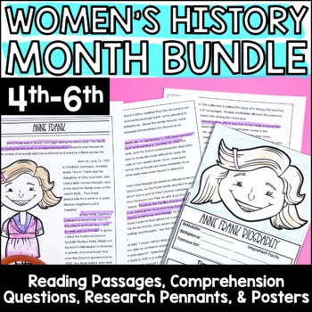 Preview of Women's History Month Bundle | Reading Comprehension Passages | Research