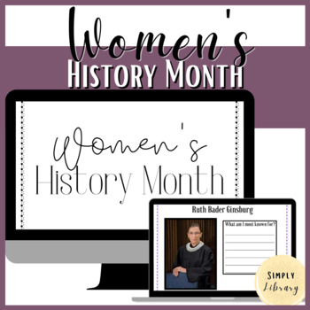 Preview of Women's History Month Calendar for Distance Learning