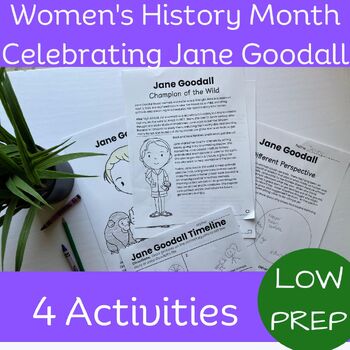 Preview of Celebrating Jane Goodall An Earth Day Biography Timeline Activity 2nd -4th grade