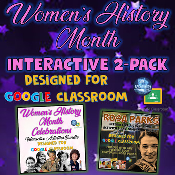 Preview of Women's History Month Celebrations Interactive 2 Pack Bundle | Google Classroom