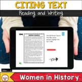 Women's History Month Citing Evidence Reading and Writing 