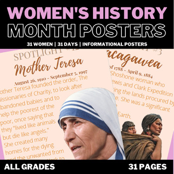 Preview of Women's History Month Classroom Posters - Bulletin Posters