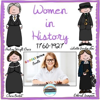 Preview of Women's History Month Collection Close Read and Writing:GOOGLE BUNDLE