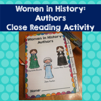 Preview of Women's History Month Close Reading Comprehension Activity |Authors|