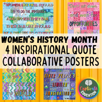 Preview of Women's History Month Collaborative Posters Bundle Bulletin Board Display