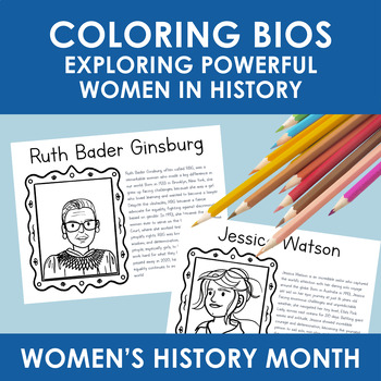 Preview of Women's History Month Color Page Biography | 40+ Influential Women from History
