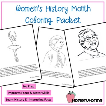 Preview of Women's History Month Coloring Packet