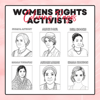 Women's Rights Activists Coloring Pages | Women's History Month Activities