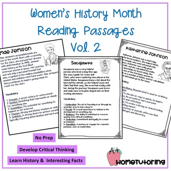 Preview of Women's History Month Comprehension Passages Vol. 2