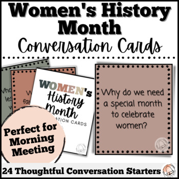 Preview of Women's History Month Conversation Starter Cards | Morning Meeting Share Topics