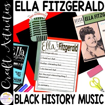 Preview of Ella Fitzgerald Women In Music Womens History Month Craft Women in History