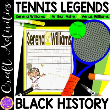 Preview of Black History Month Athletes Sport Craft Serena Williams Art Project