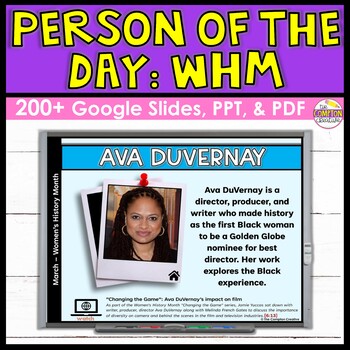 Preview of Women's History Month Daily Activities Slideshow | Person of the Day | 45 Women
