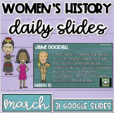 Women's History Month Daily Slides | 1 Person Each Day Wit