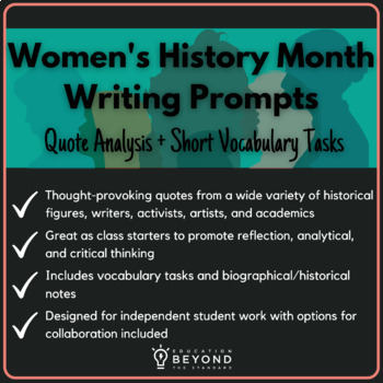 Preview of Women's History Month Daily Writing Prompts | Critical & Analytical Thinking