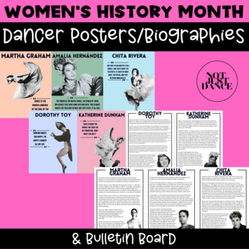 Preview of Women's History Month | Dancer Posters & Biographies | Dance Bulletin Board
