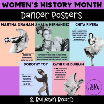 Preview of Women's History Month | Dancer Posters | Dance Bulletin Board