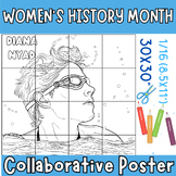 Women's History Month Diana Nyad Collaborative Coloring Po