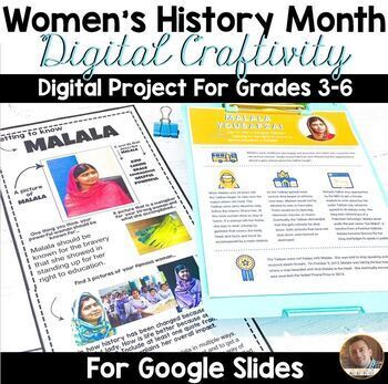 Preview of Women's History Month Digital Activity  - Google Classroom Craftivity Grades 3-6