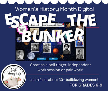 Preview of Women's History Month Digital Escape Room For Middle and High School