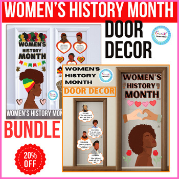 Preview of Women's History Month Door Decorations ideas BUNDLE, Crafts&activities