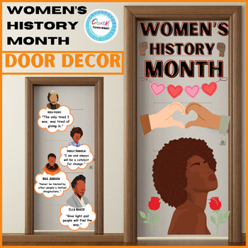 Preview of Women's History Month Door Decorations ideas, Crafts&activities cut and paste