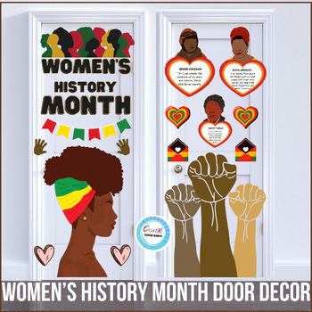 Preview of Women's History Month Door Decorations ideas, Crafts&activities cut and paste