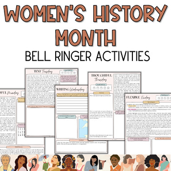 Preview of Women’s History Month ELA Bell Ringers | SEL Activities | Digital Printable