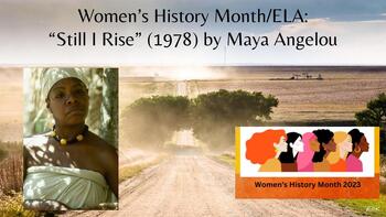 Preview of Women's History Month/ELA: Elements of Poetry in "Still I Rise" (Maya Angelou)