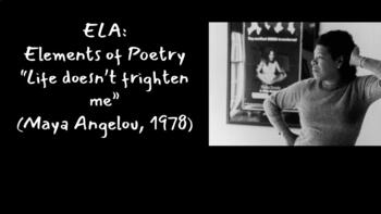Preview of Women's History Month/ELA: "Life doesn't frighten me" (Maya Angelou, 1978)