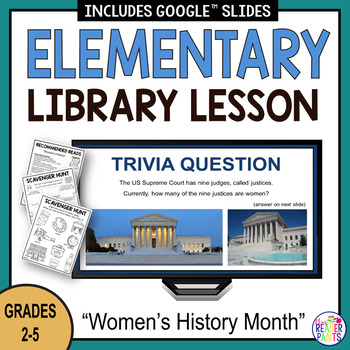 Preview of Women's History Month - Elementary Library Lesson - International Women's Day